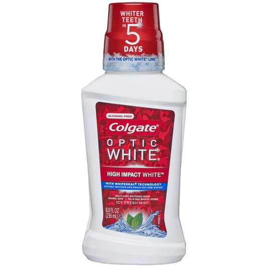 Colgate Optic White Icy Fresh Mint Whitening Mouthwash, 8.0 Fl Oz