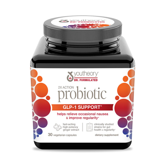 Youtheory 2 X Action Probiotic GLP-1 Support, 30 Caps