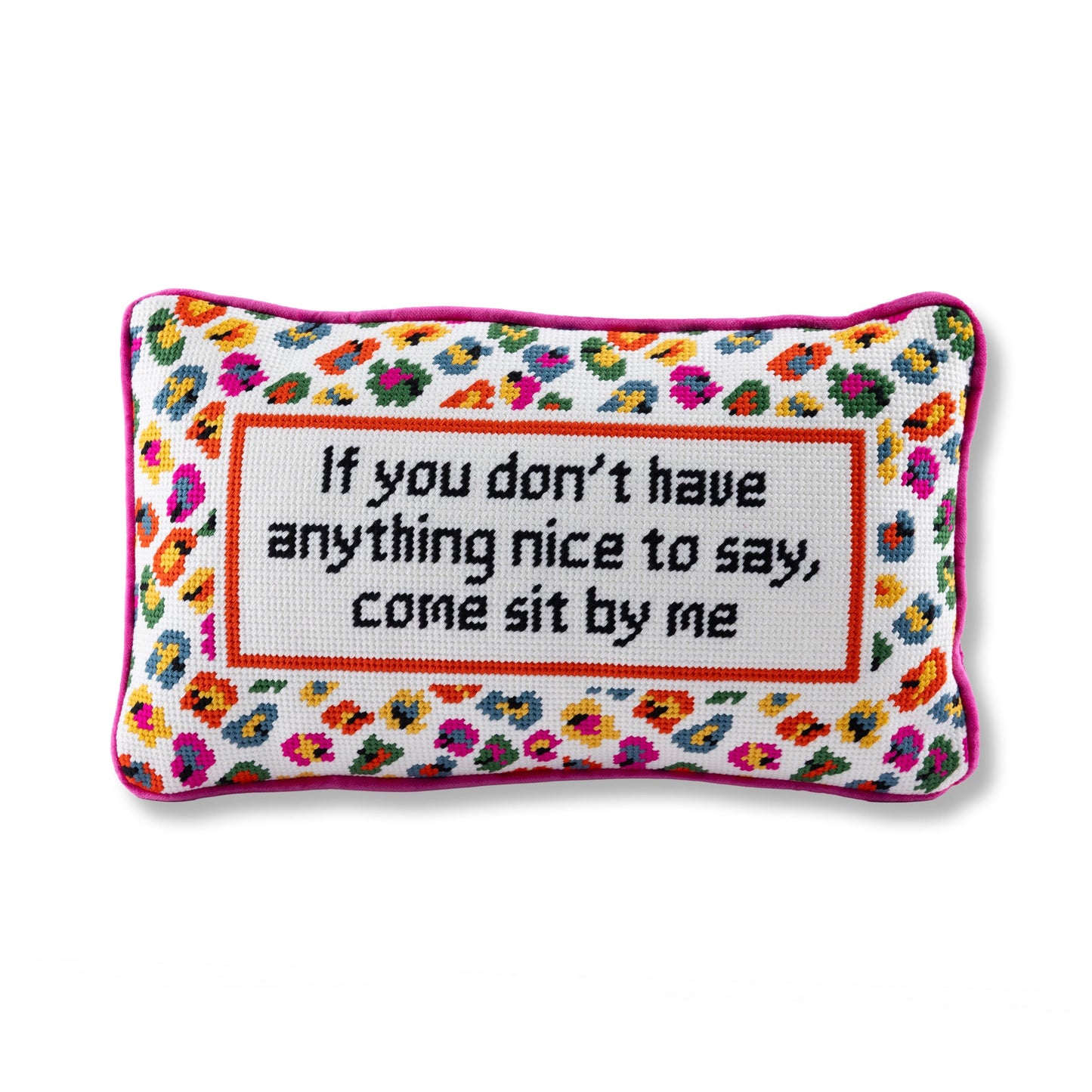 Come Sit By Me Needlepoint Pillow - Osadia Concept Store