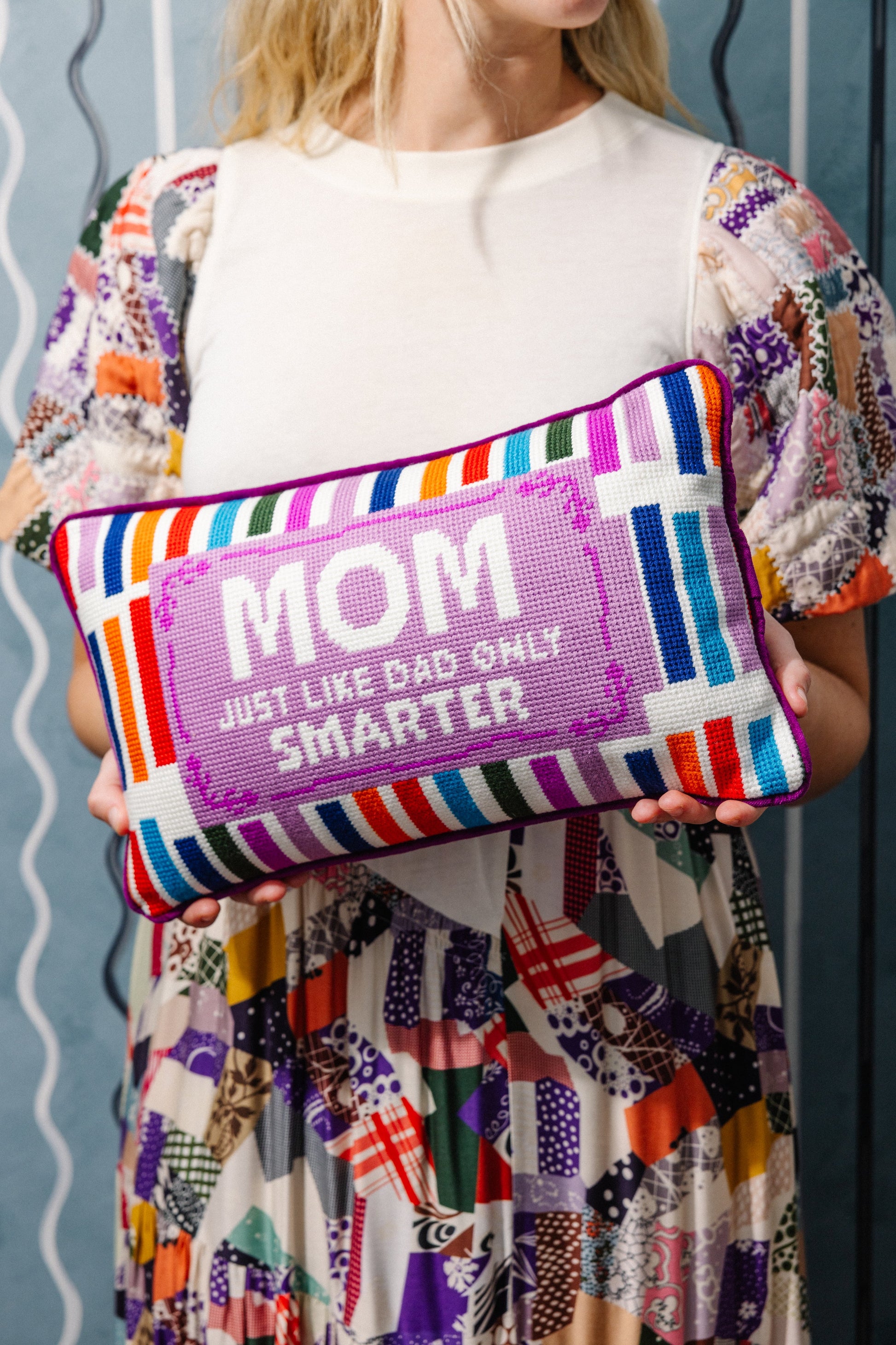 Mom Rules Needlepoint Pillow - Osadia Concept Store