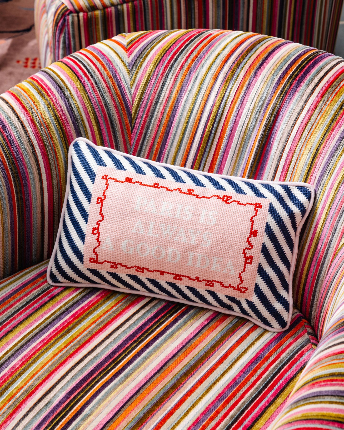 Paris Needlepoint Pillow - Osadia Concept Store