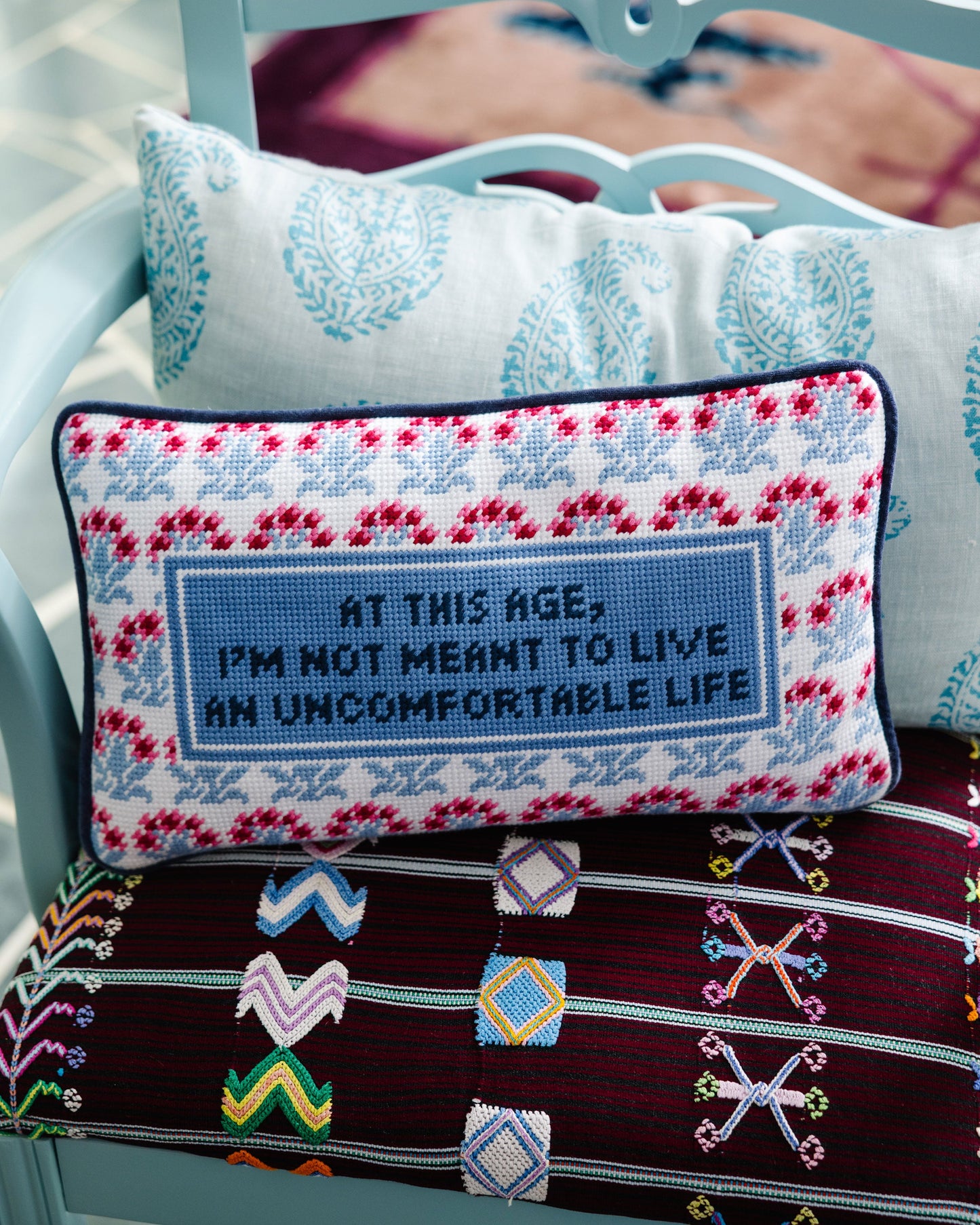 Uncomfortable Needlepoint Pillow - Osadia Concept Store