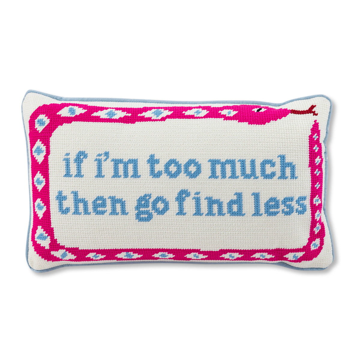 Go Find Less Needlepoint Pillow - Osadia Concept Store