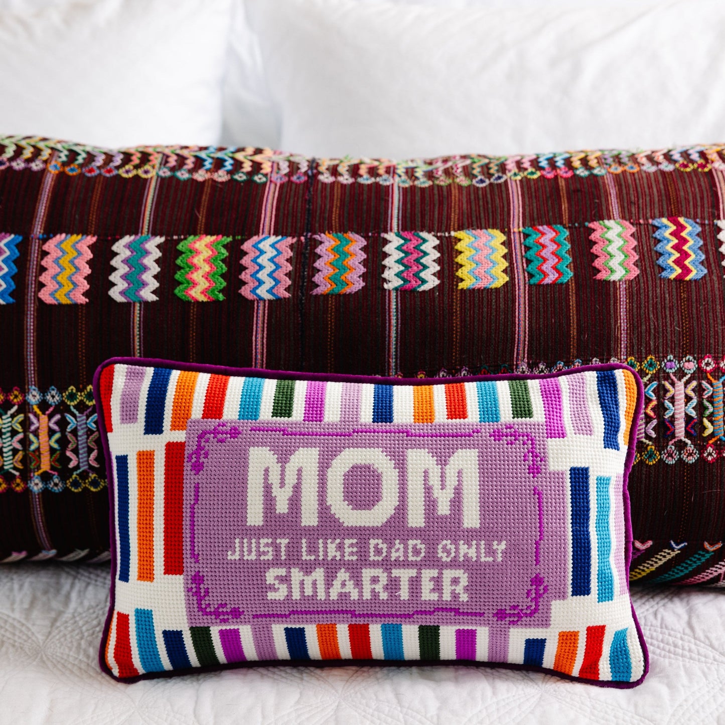 Mom Rules Needlepoint Pillow - Osadia Concept Store