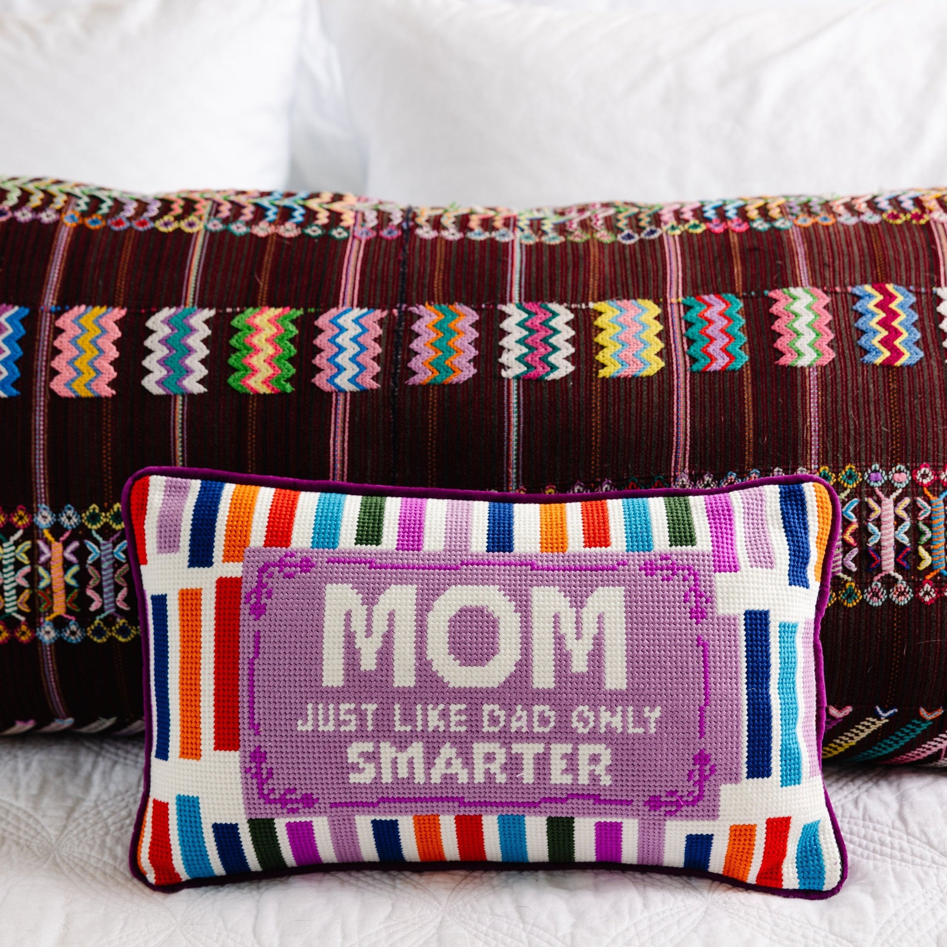 Mom Rules Needlepoint Pillow - Osadia Concept Store