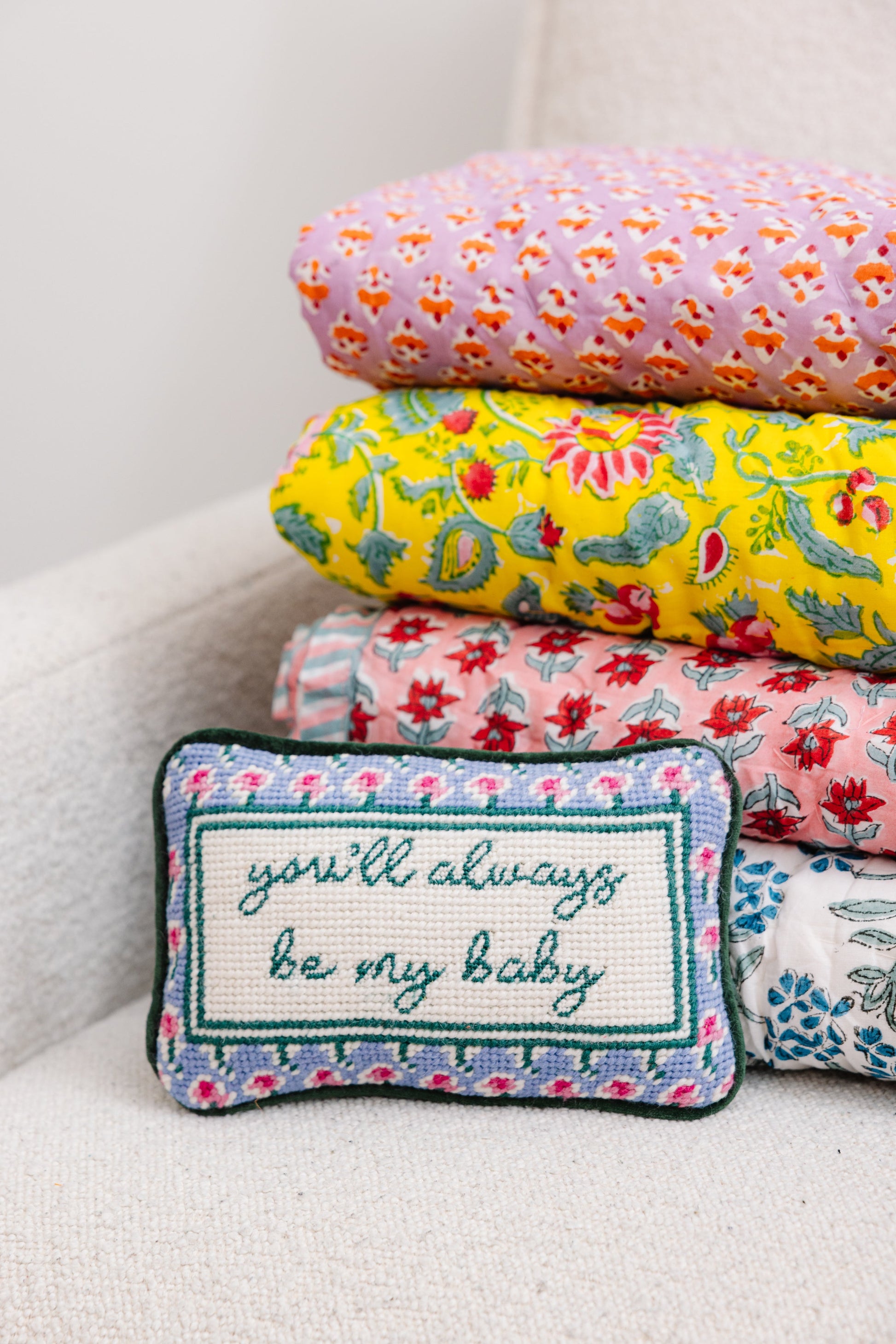 Be My Baby Mini Needlepoint Pillow - Osadia Concept Store