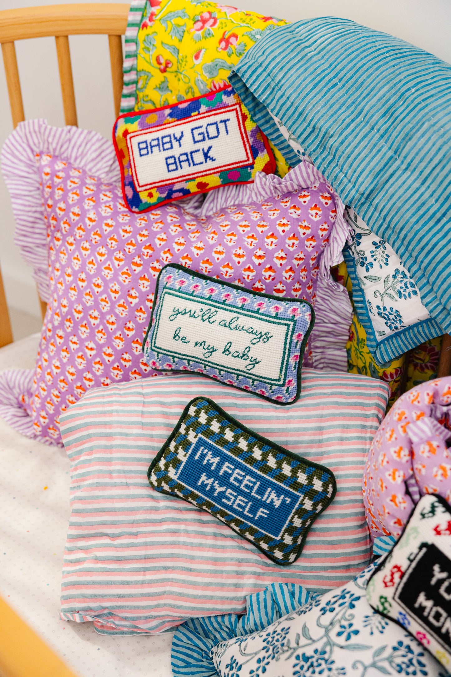 Be My Baby Mini Needlepoint Pillow - Osadia Concept Store