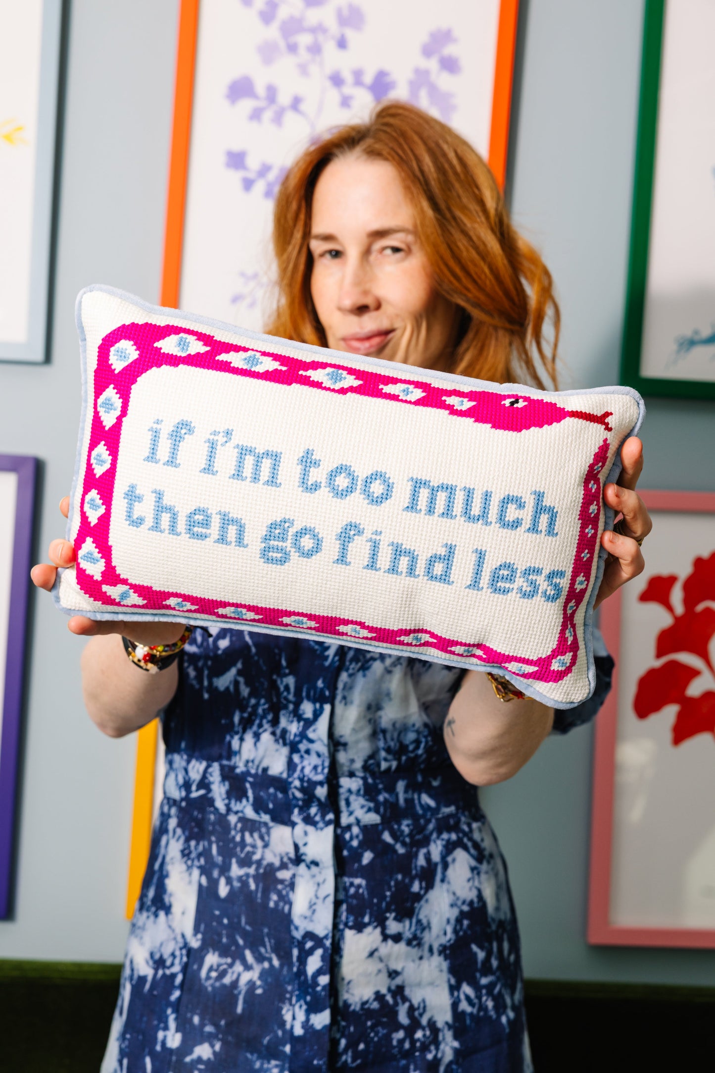 Go Find Less Needlepoint Pillow - Osadia Concept Store