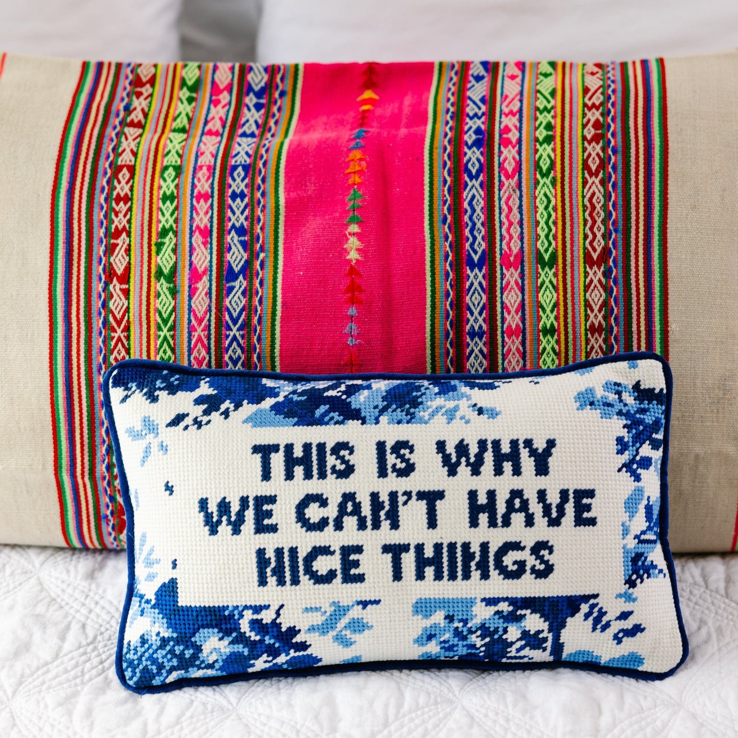 Nice Things Needlepoint Pillow - Osadia Concept Store