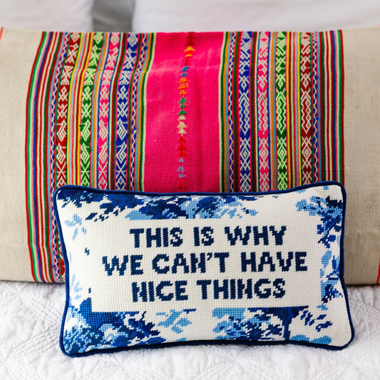 Nice Things Needlepoint Pillow - Osadia Concept Store