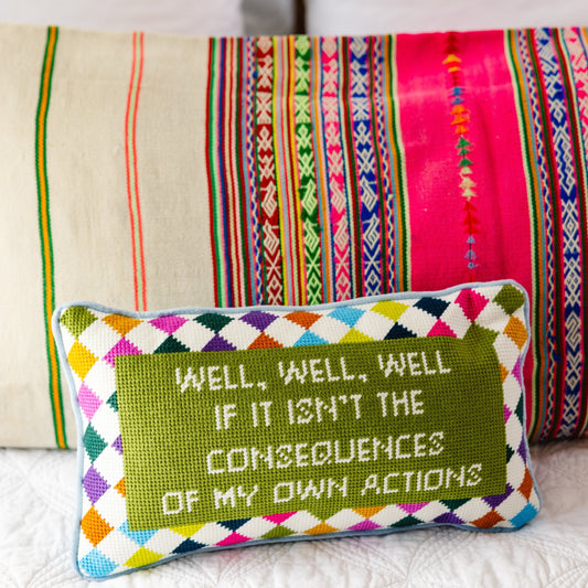 Well Well Well Needlepoint Pillow - Osadia Concept Store