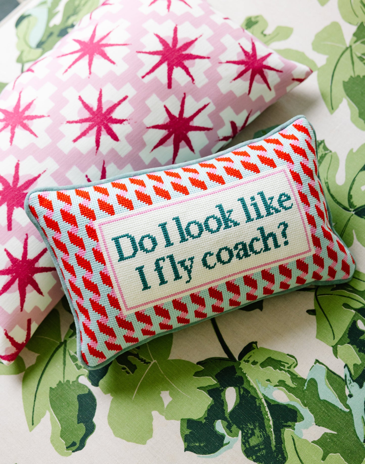Fly Coach Needlepoint Pillow - Osadia Concept Store