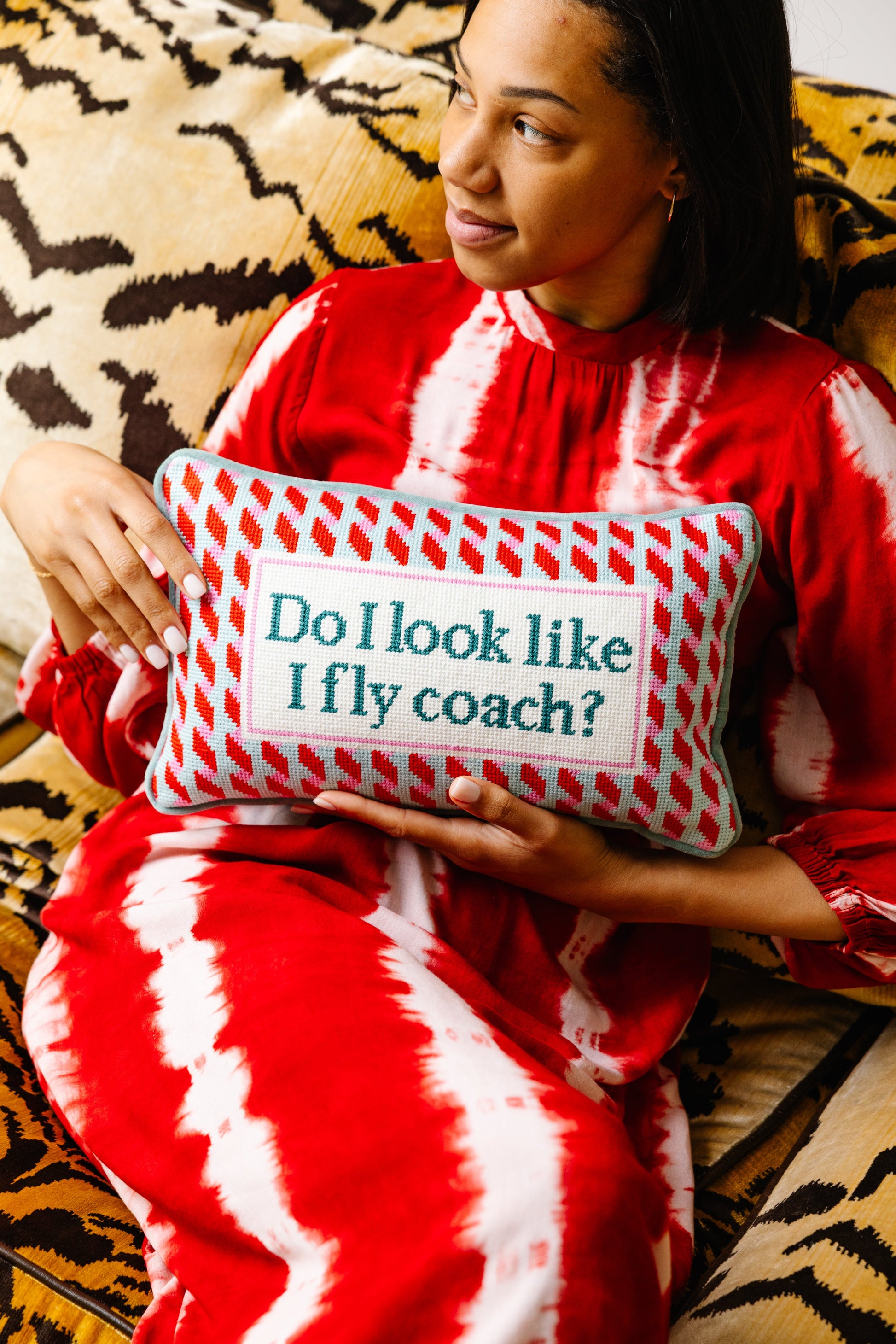 Fly Coach Needlepoint Pillow - Osadia Concept Store