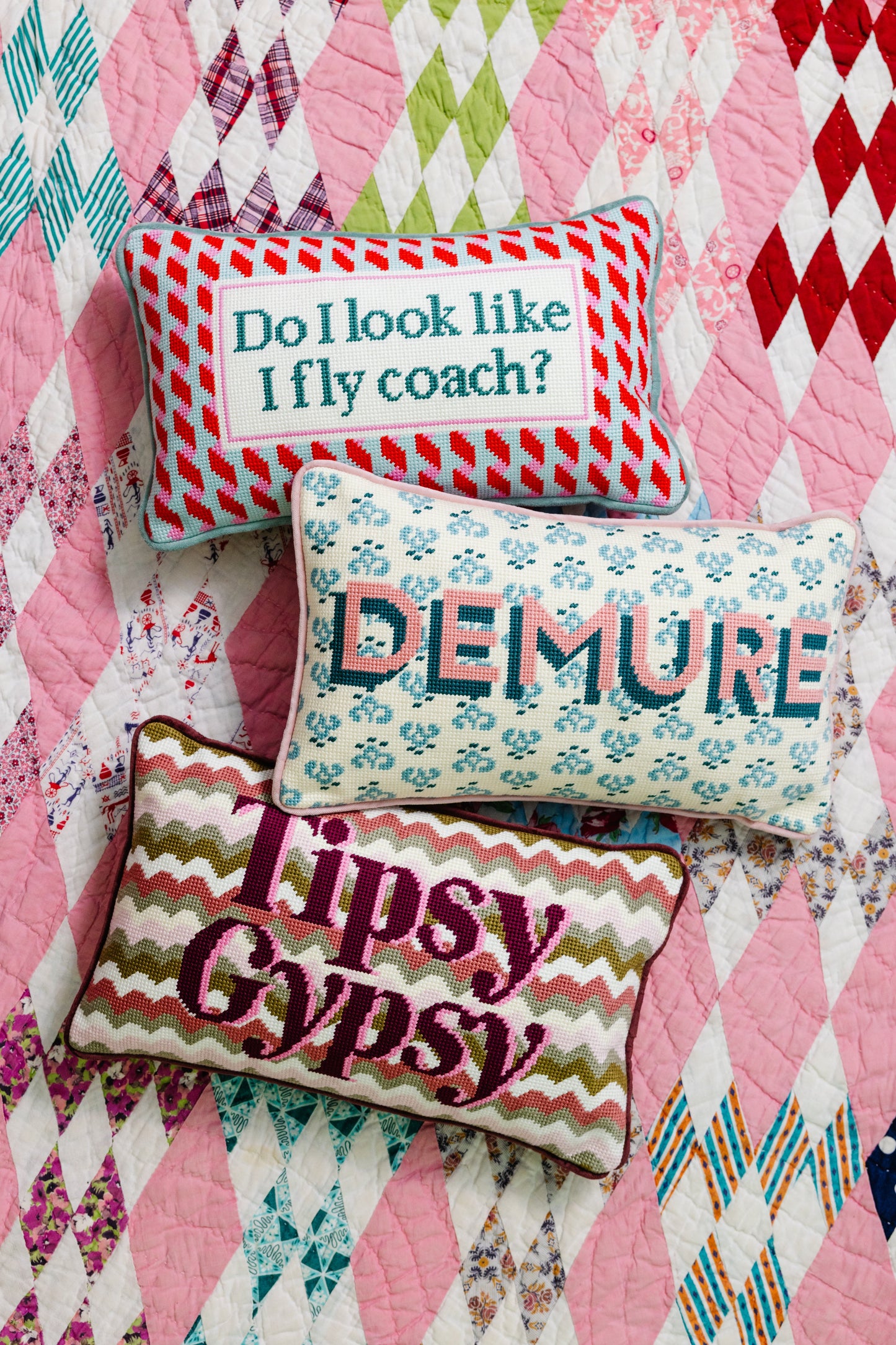 Demure Needlepoint Pillow