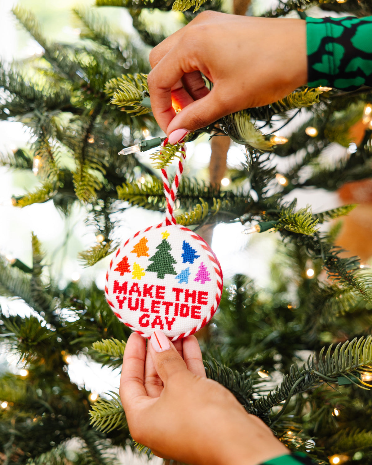 Needlepoint Ornament - Yuletide Gay