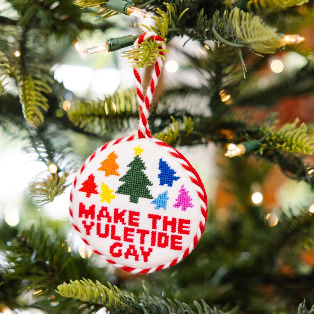 Needlepoint Ornament - Yuletide Gay