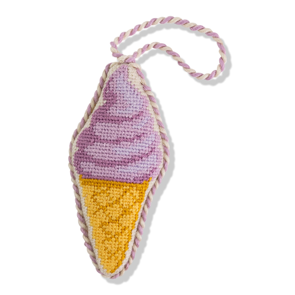 Needlepoint Icon Ornament - Ice Cream Cone