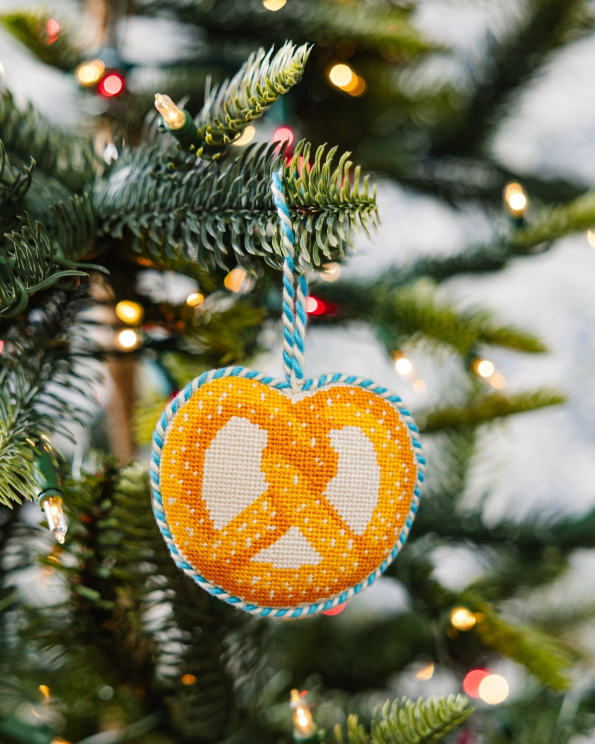 Needlepoint Icon Ornament - Pretzel