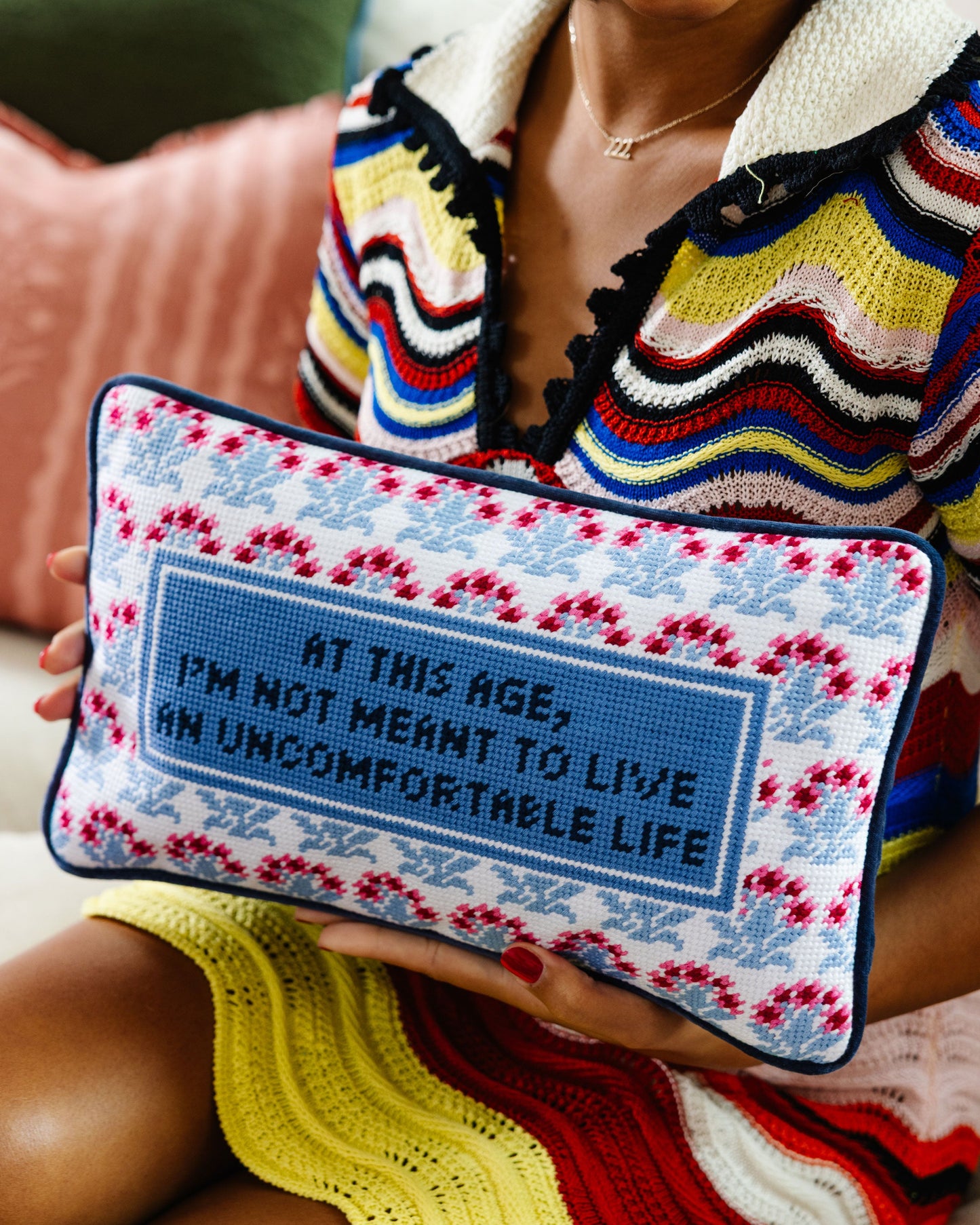 Uncomfortable Needlepoint Pillow - Osadia Concept Store
