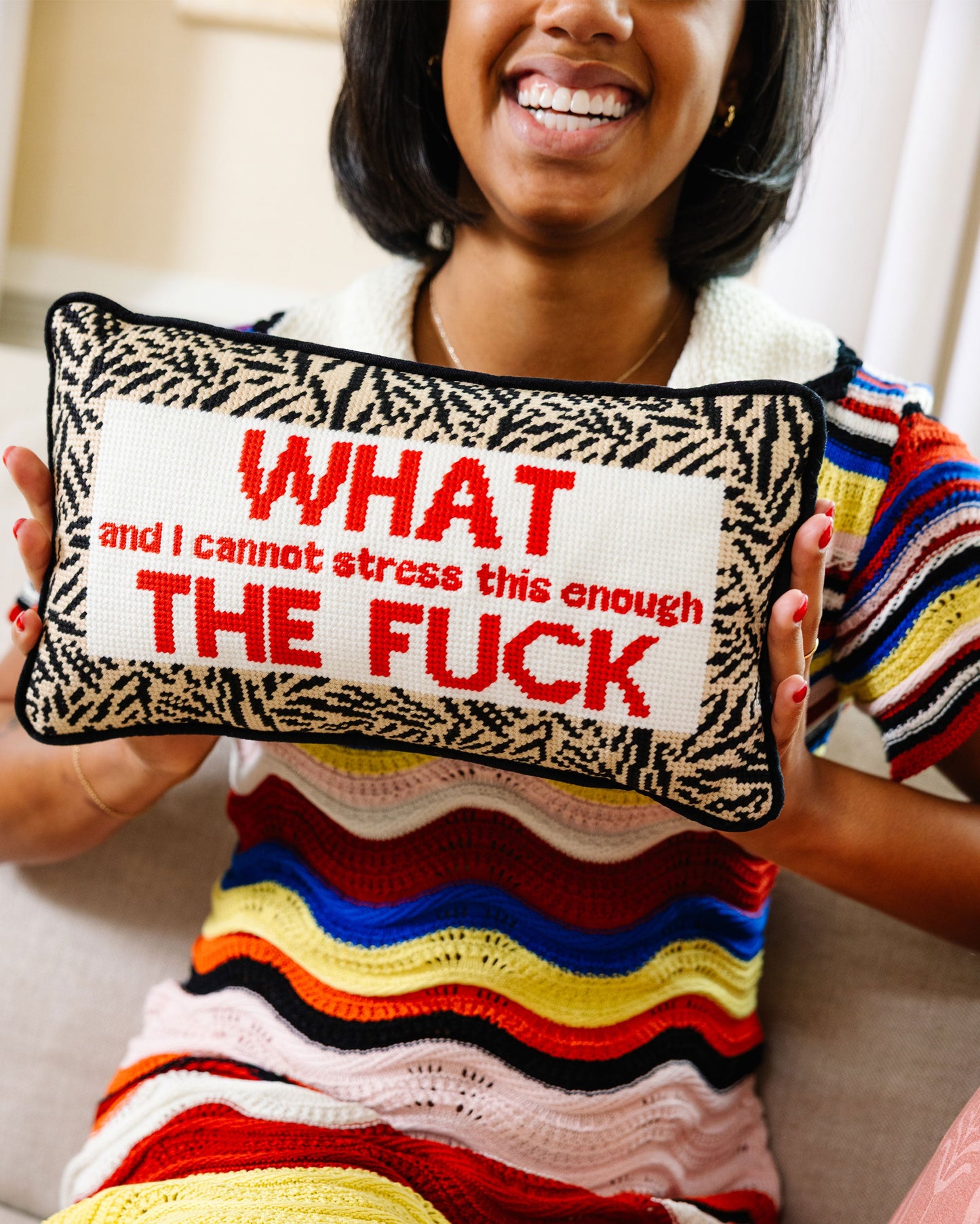WTF Needlepoint Pillow - Osadia Concept Store