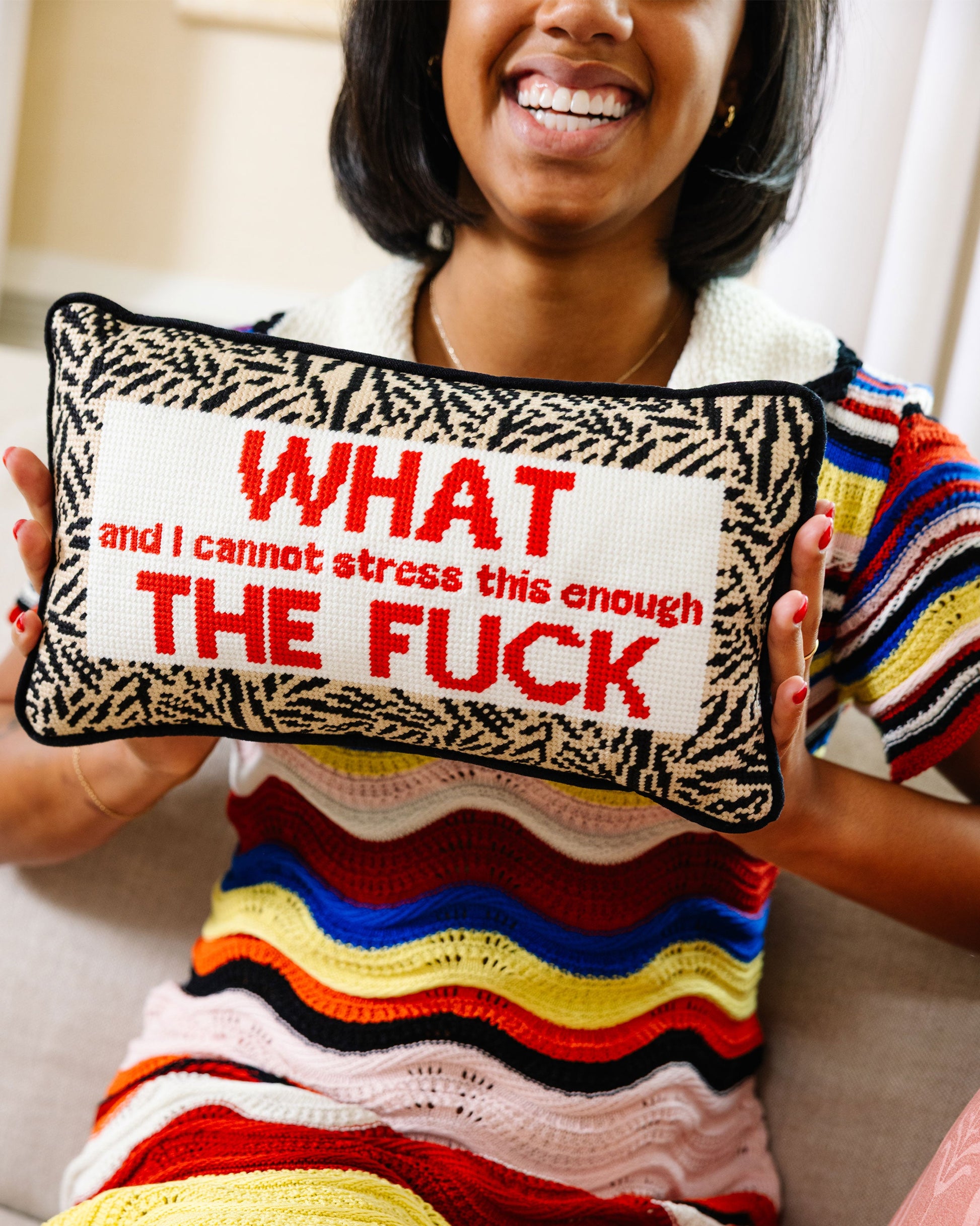 WTF Needlepoint Pillow - Osadia Concept Store