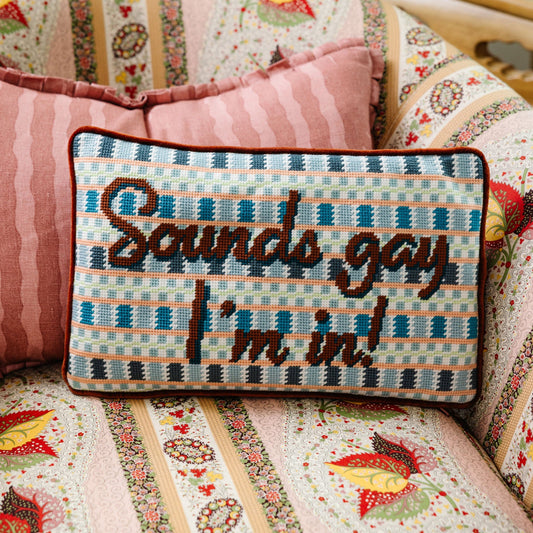Sounds Gay Needlepoint Pillow - Osadia Concept Store