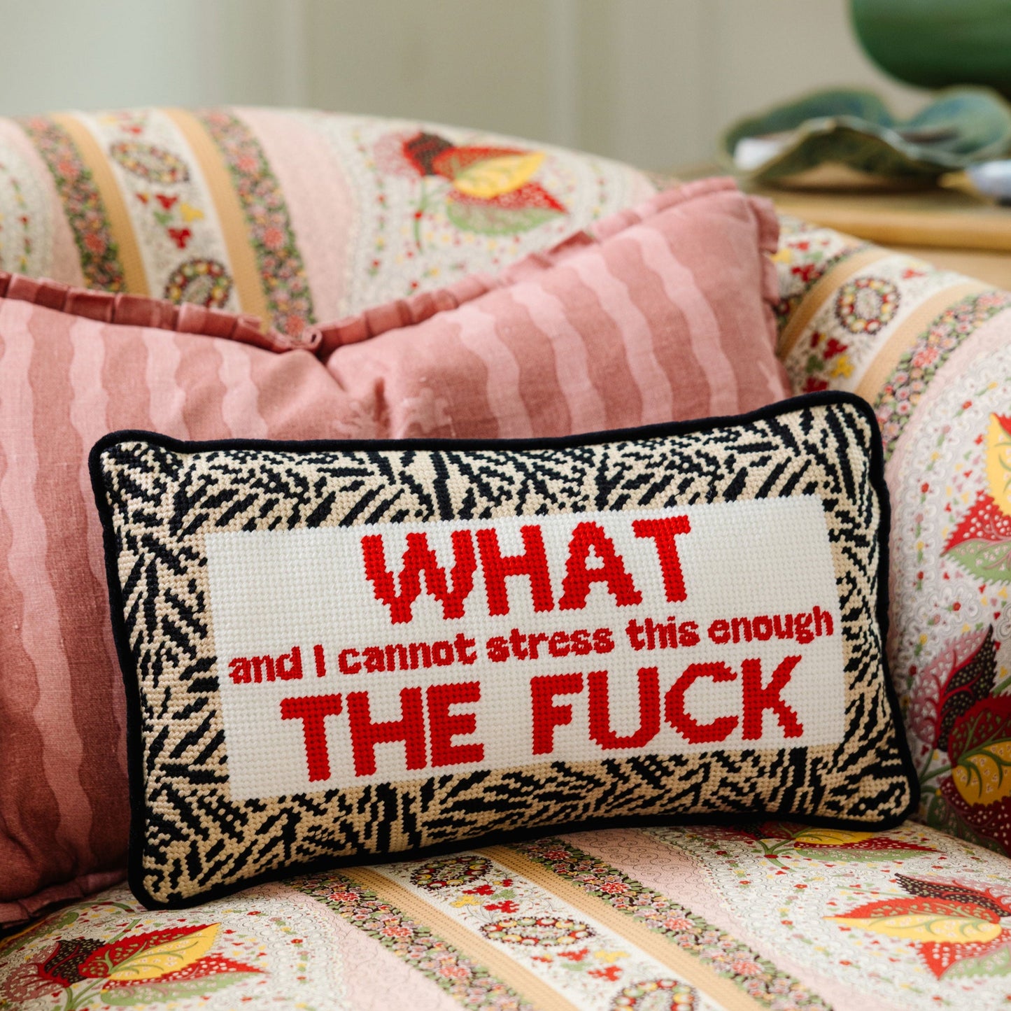 WTF Needlepoint Pillow - Osadia Concept Store