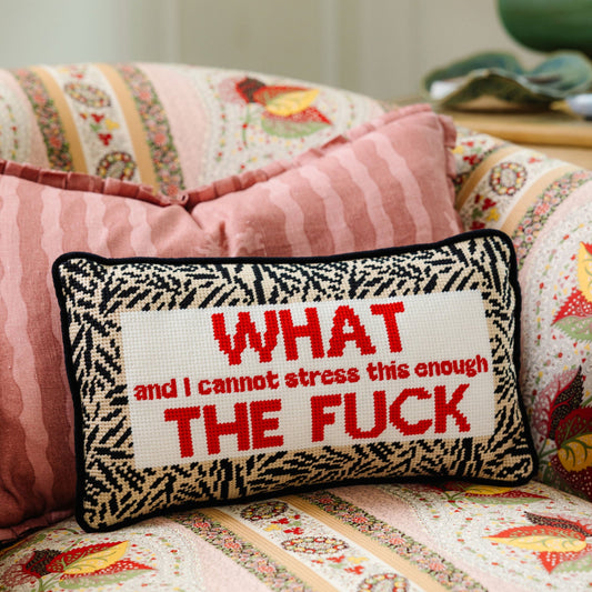 WTF Needlepoint Pillow - Osadia Concept Store