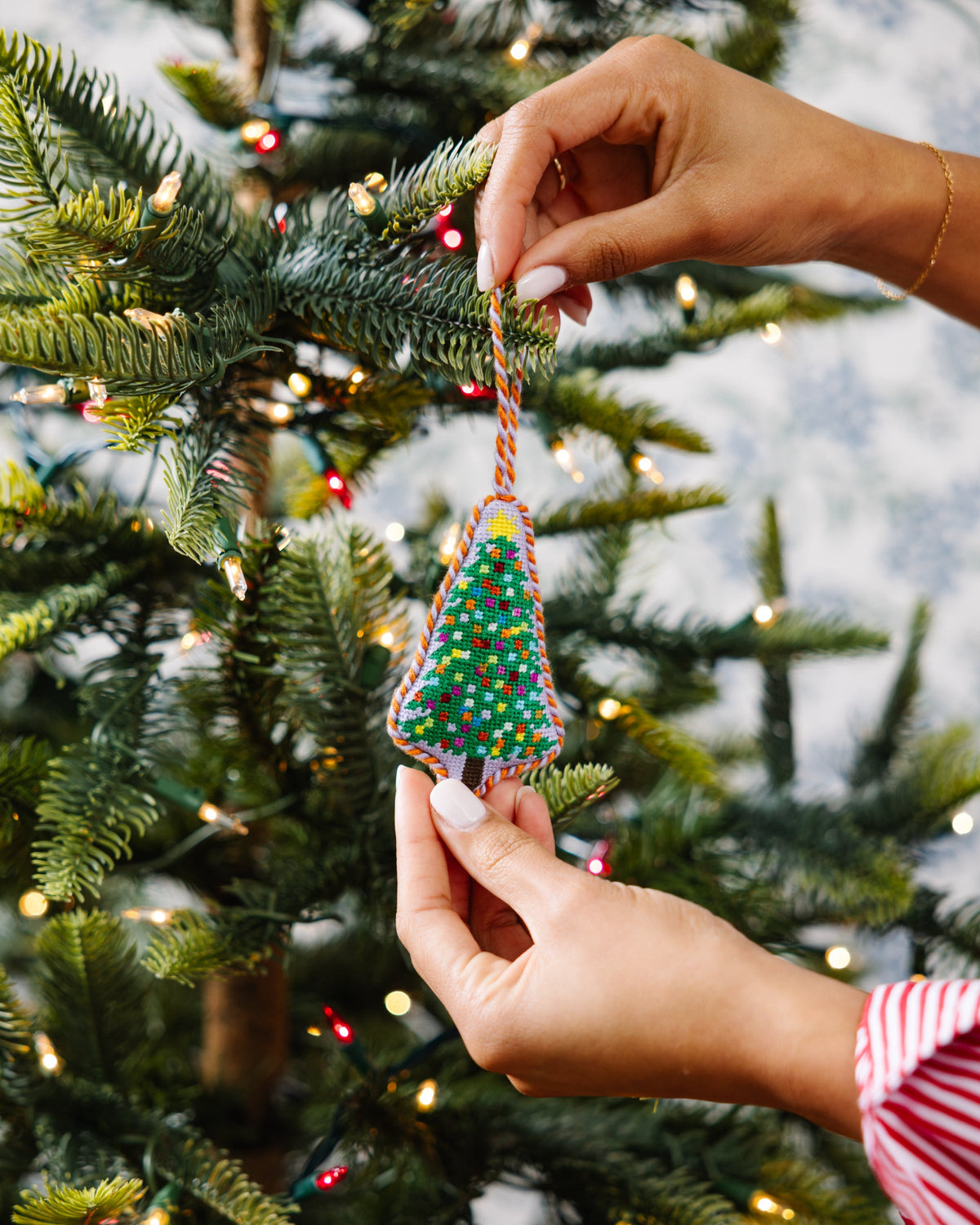 Needlepoint Icon Ornament - Christmas Tree