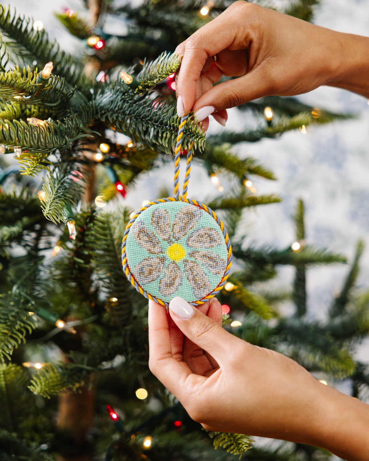 Needlepoint Icon Ornament - Oyster
