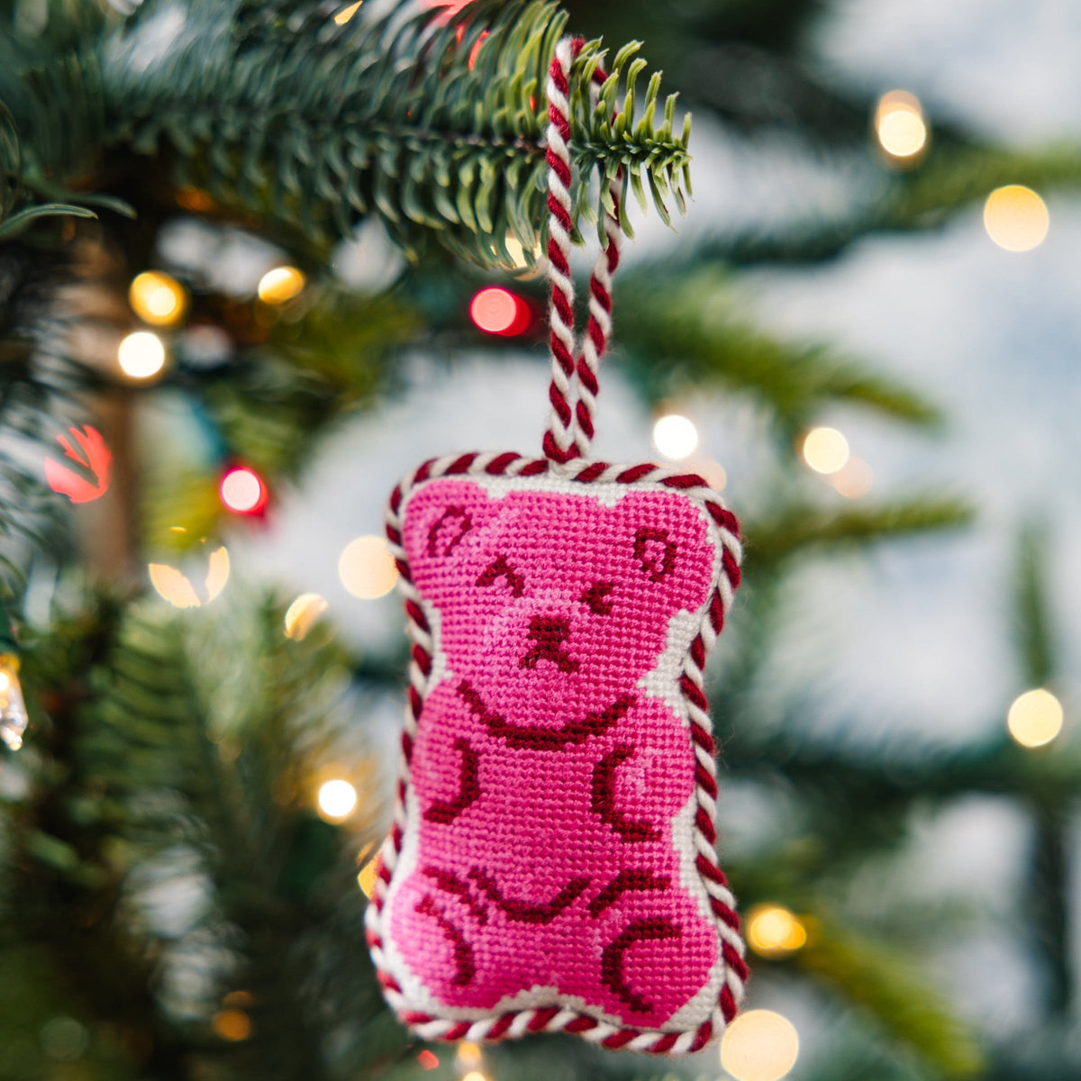 Needlepoint Icon Ornament - Gummy Bear