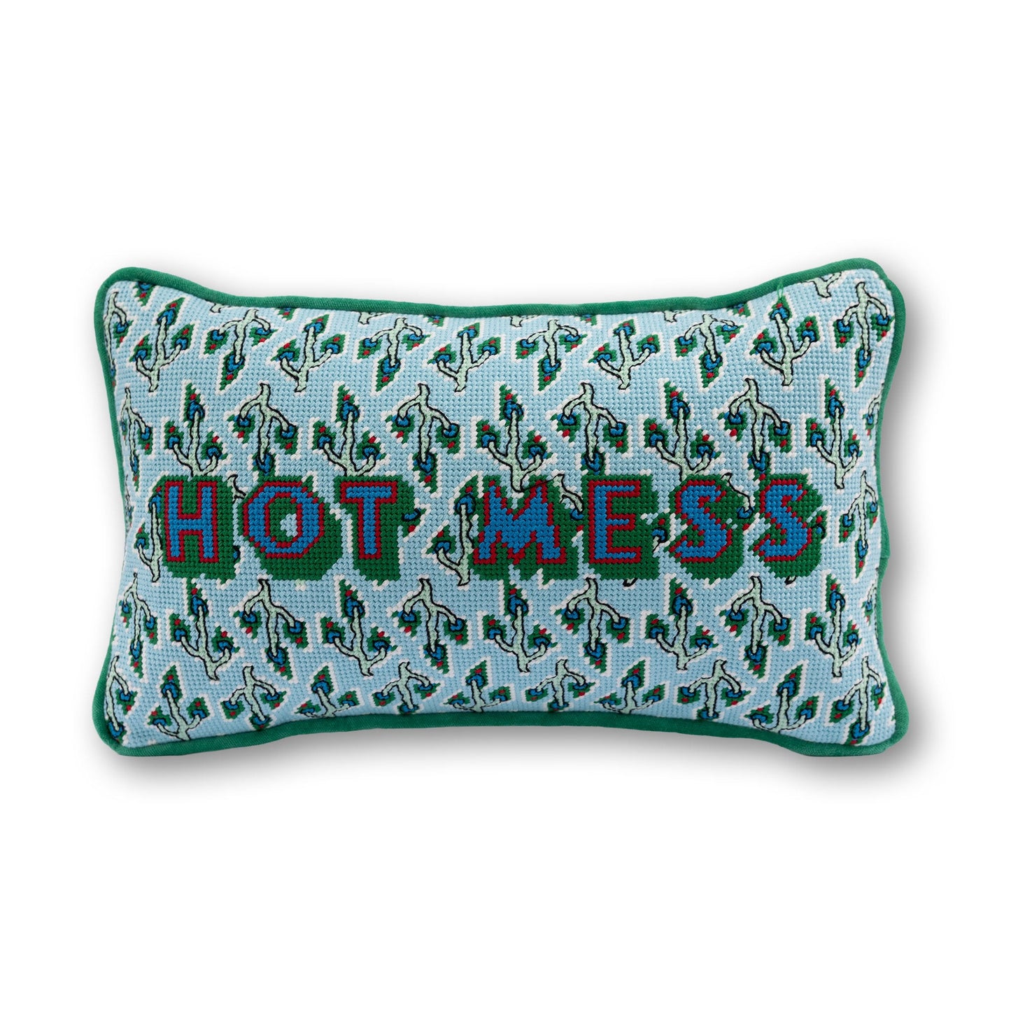 Hot Mess Needlepoint Pillow