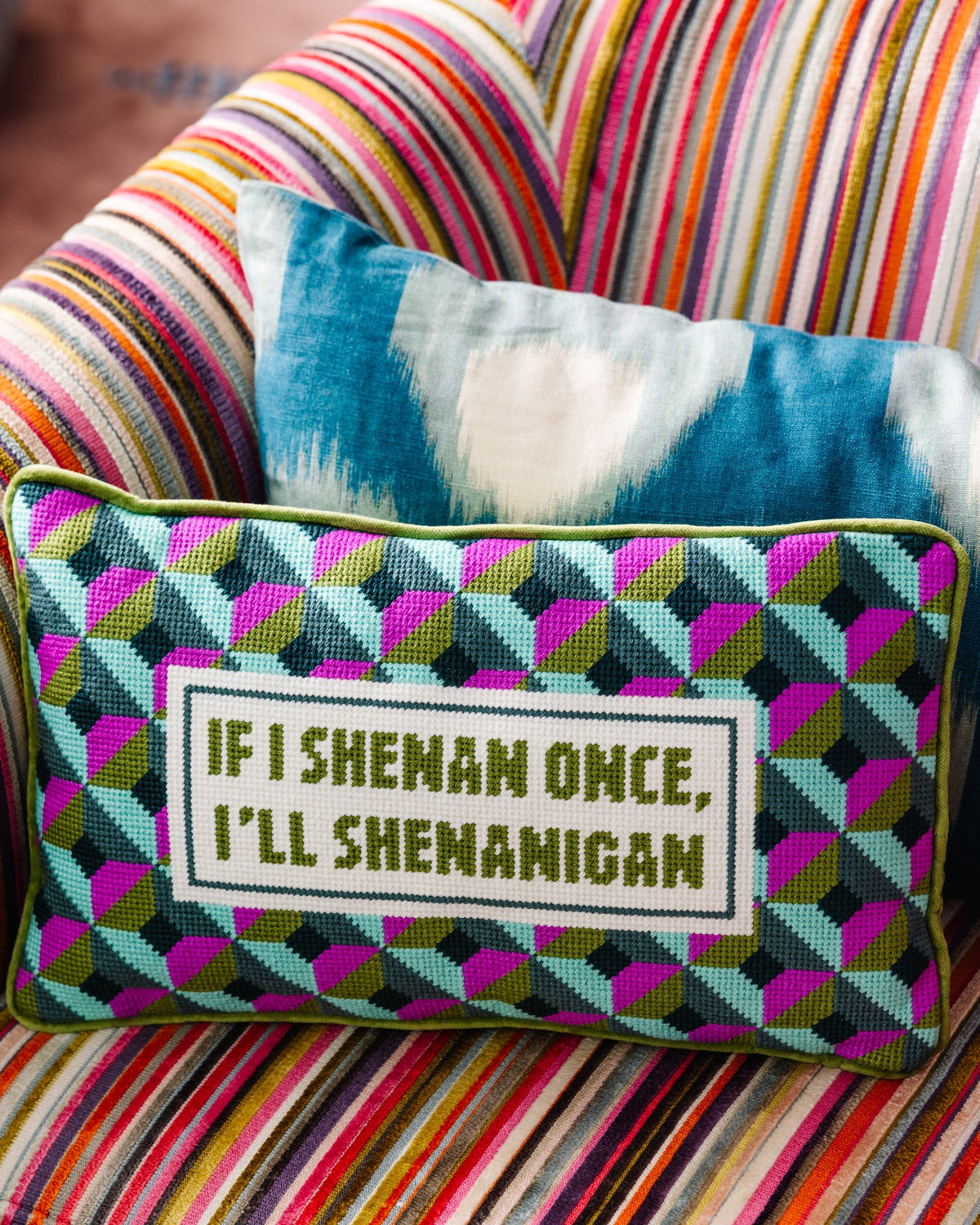 Shenanigans Needlepoint Pillow
