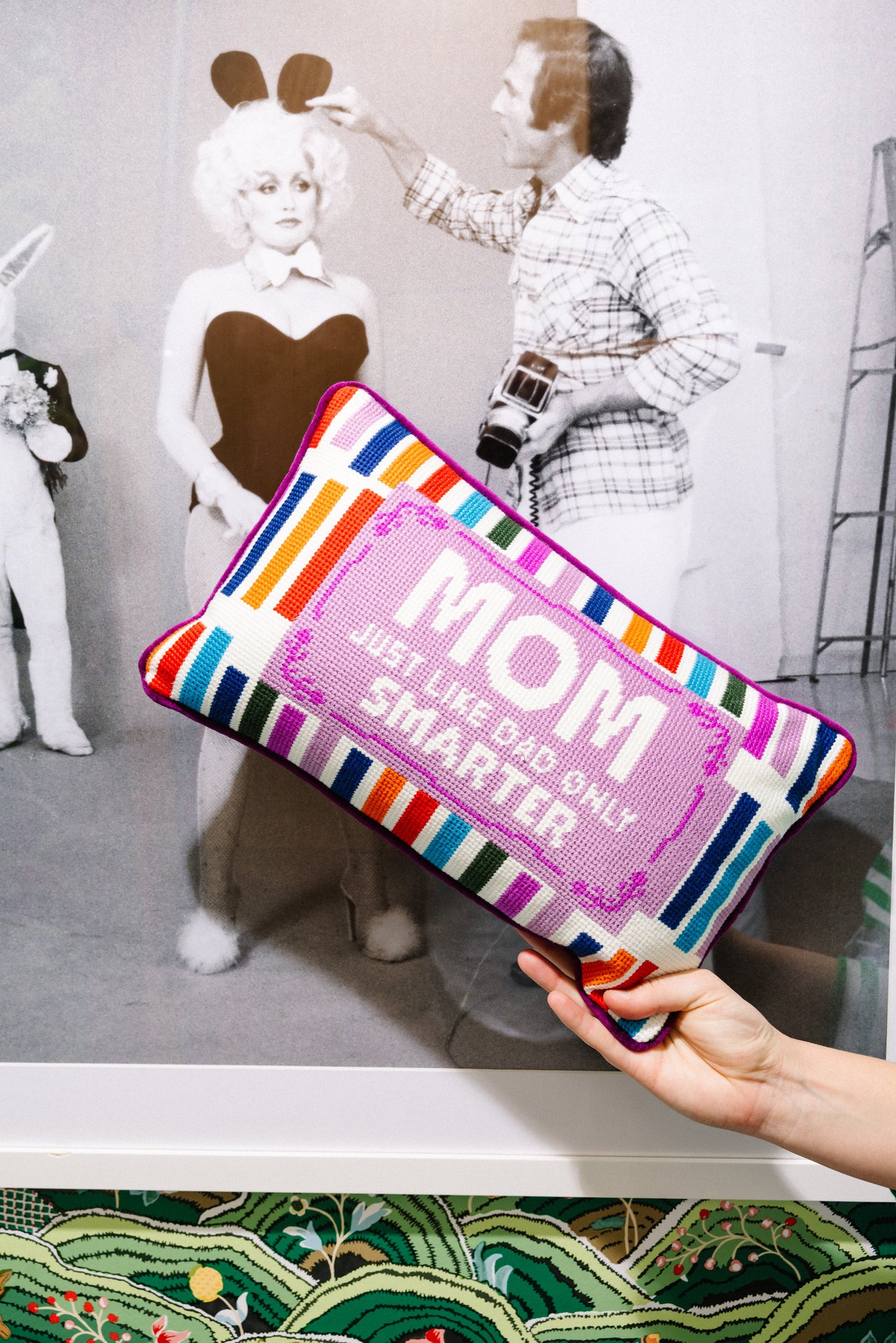 Mom Rules Needlepoint Pillow - Osadia Concept Store