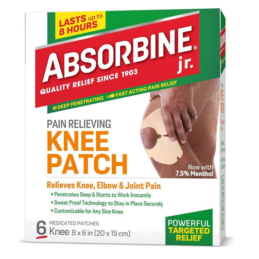 Absorbine Jr. Fast-Acting Sweat-Proof Knee Pain Relief Patches - 12 Hour Comfort