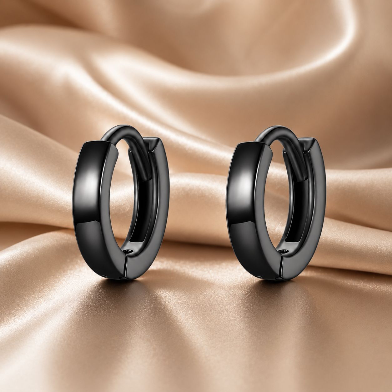 925 Sterling Silver & Plated Black Gold Earrings