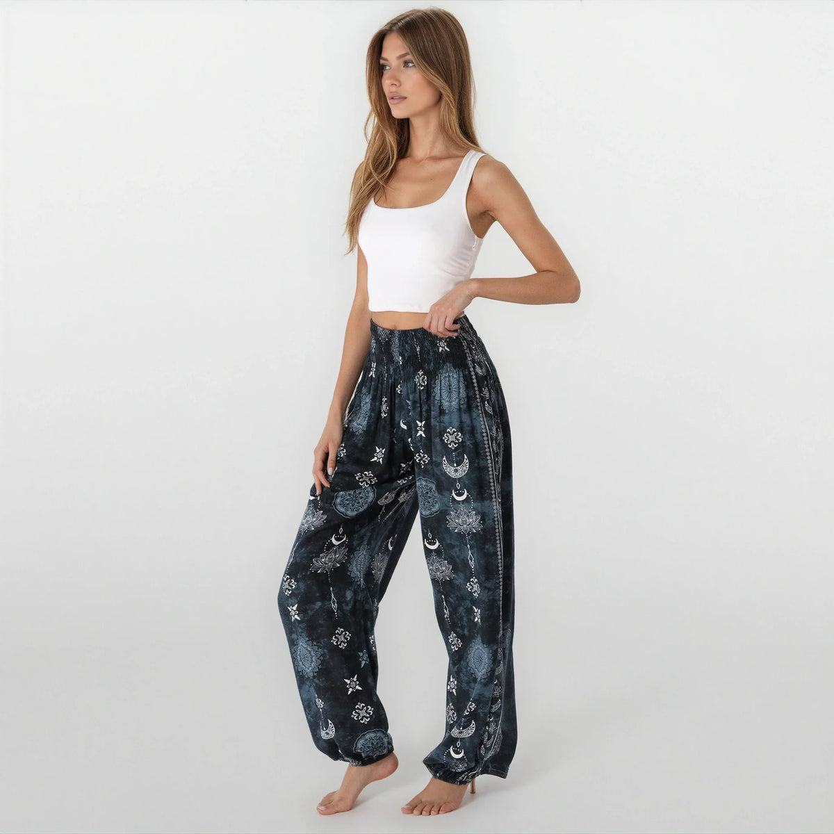 Twilight Lotus Harem Pants with Pockets