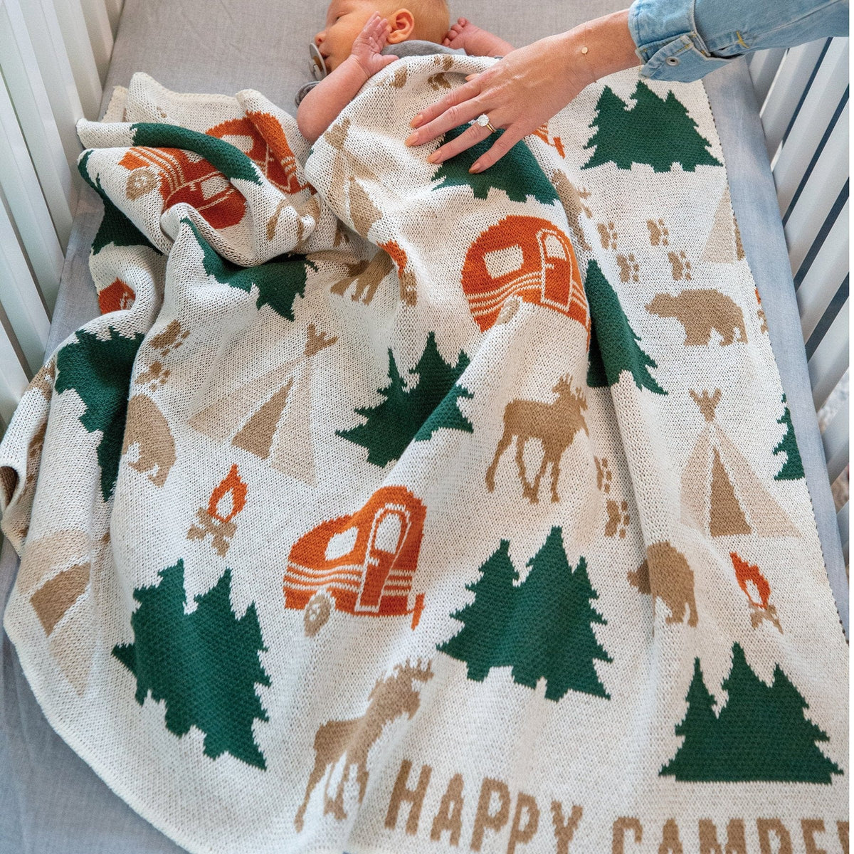 Baby Happy Camper - Cotton Knit Blanket