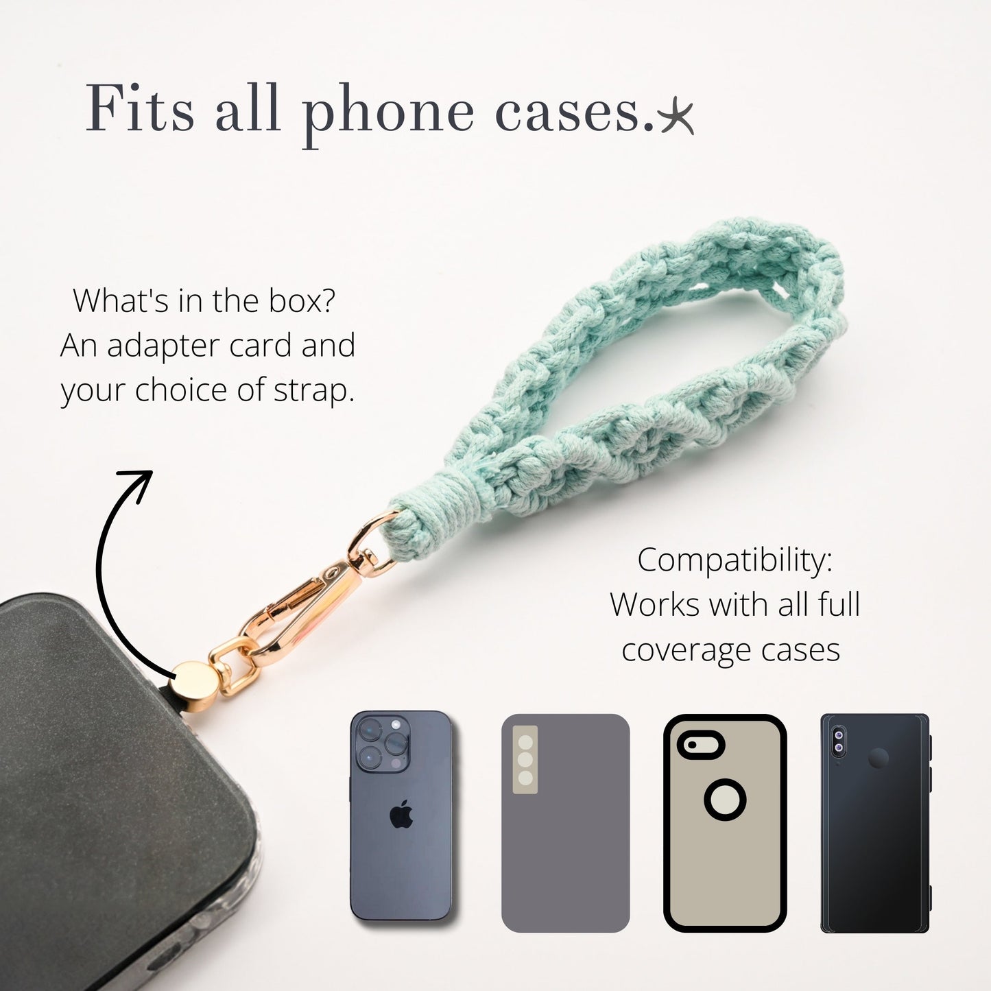 Fresh Mint Macramé Wrist Strap (Phone, Keys, Bag Accessorry)