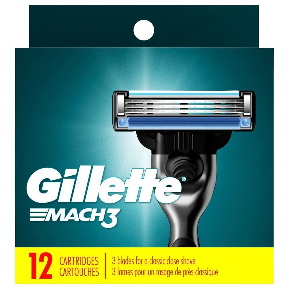 Gillette Mach3 Men's Razor Blades, 12 Blade Refills