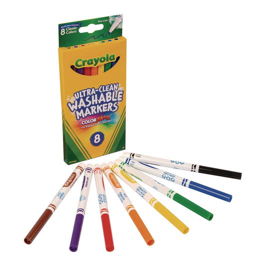 Crayola Markers, Ultra Clean Washable, Color Max, Fine Line, Classic Colors
