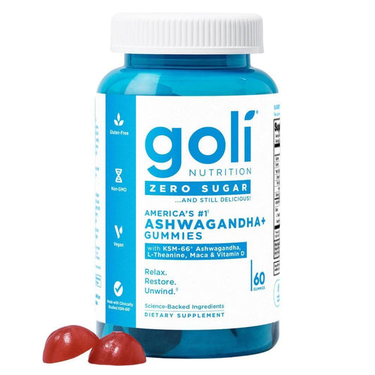 Goli Nutrition Ashwagandha Sugar Free Dietary Supplement Vegan Gummies - 60ct