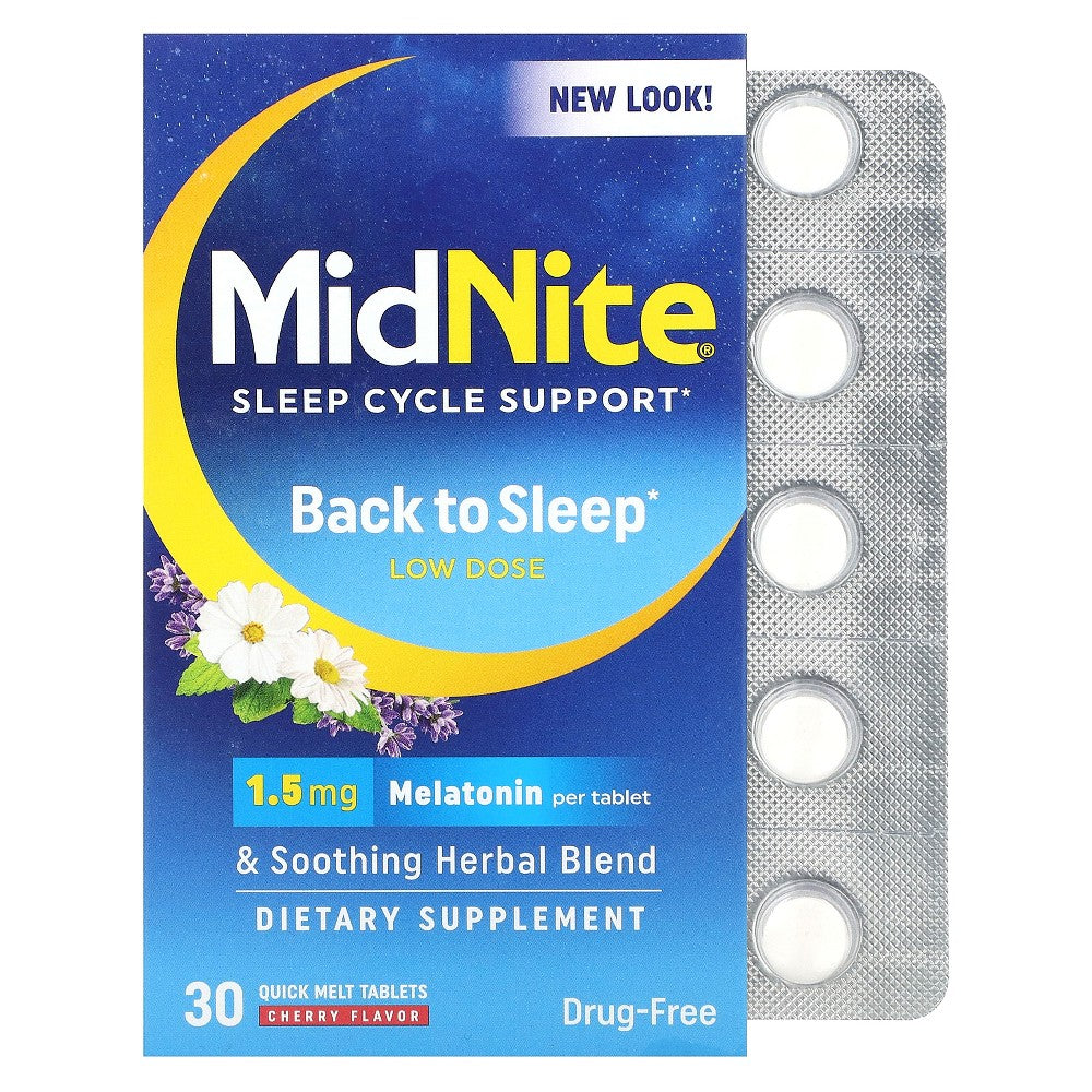 MidNite Sleep Aid Low Dose 1.5 Mg Tablets, Cherry Flavor