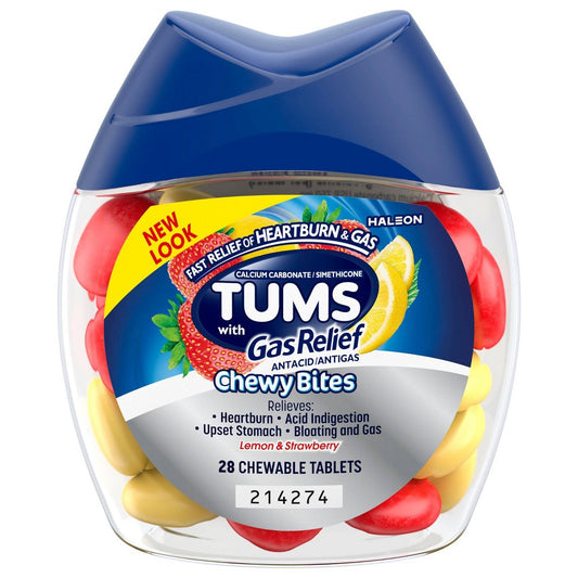 Tums Chewy Bites + Gas Relief Chewable - 28ct