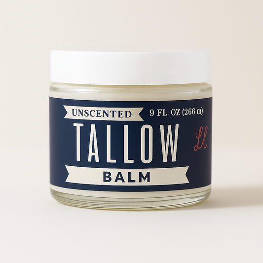Unscented Tallow Balm | Natural Beef Tallow Vitamin E, Jojoba Moisturizer for Face & Body |Clean, Preservative-Free Skincare by Lady May