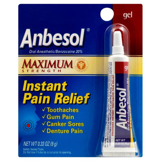 Anbesol Oral Anesthetic Maximum Strength Instant Pain Relief Gel