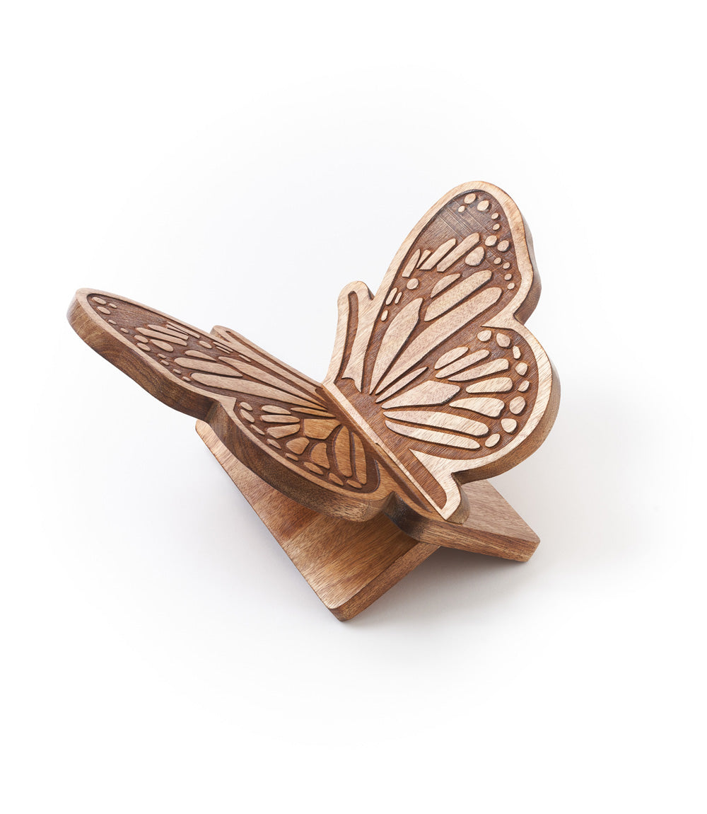 Butterfly Open Book Stand Holder - Handcrafted Wood - Osadia Concept Store
