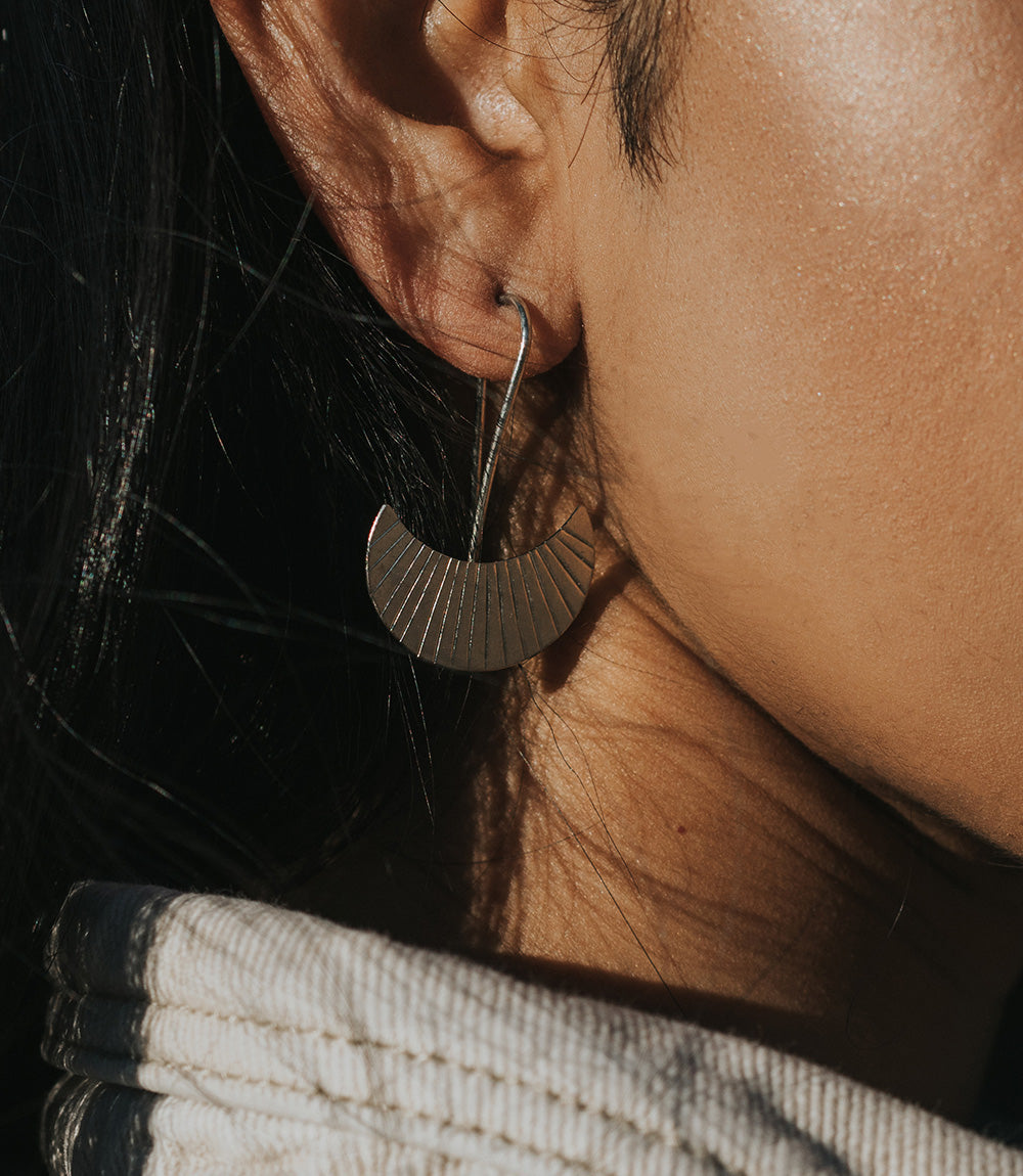 Bairavi Crescent Moon Drop Earrings - Osadia Concept Store