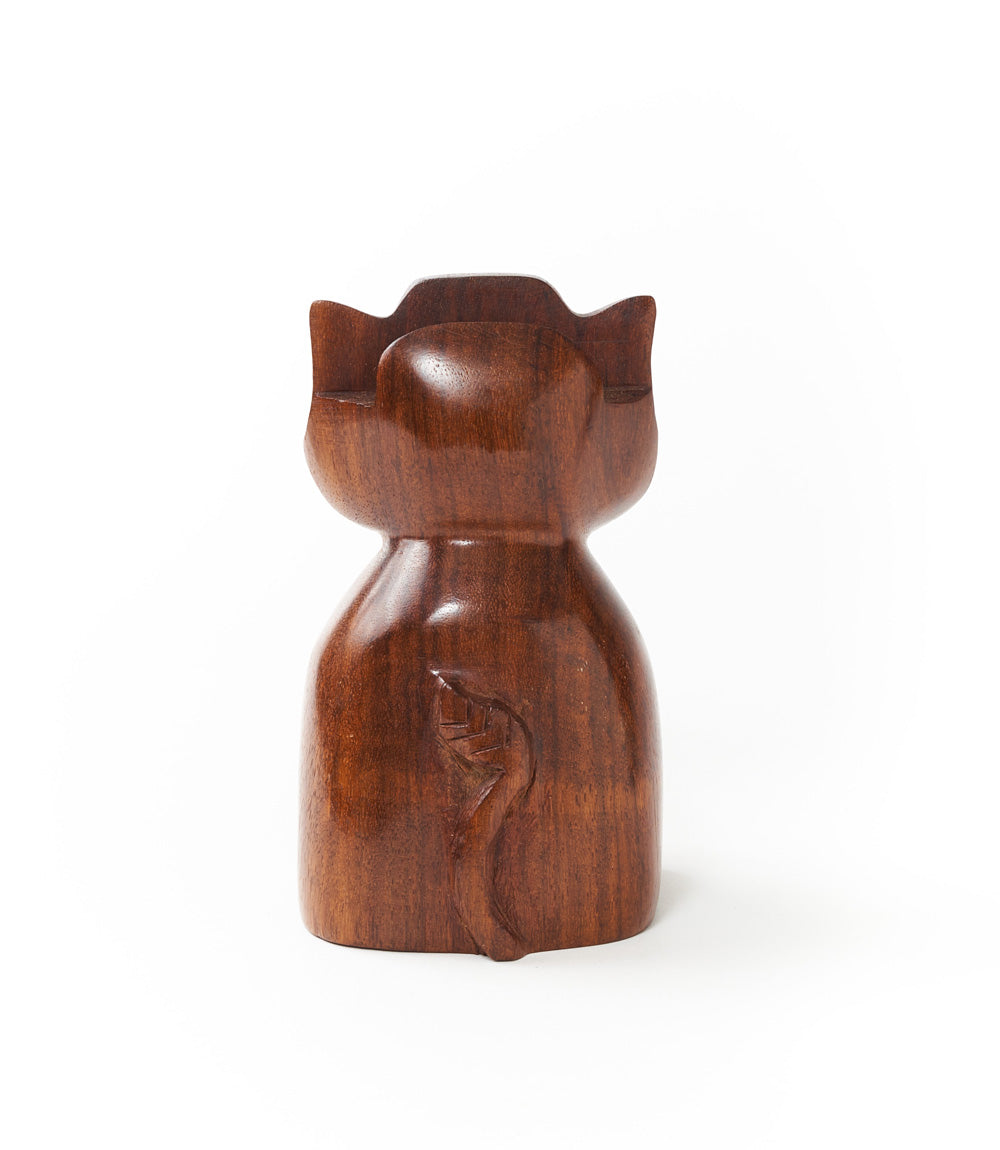 Trunk Up Elephant Eyeglass Holder Stand - Hand Carved Wood - Osadia Concept Store