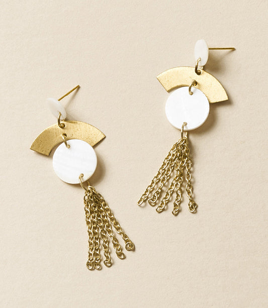 Ishwari Dangle Earrings - Mother of Pearl - Osadia Concept Store